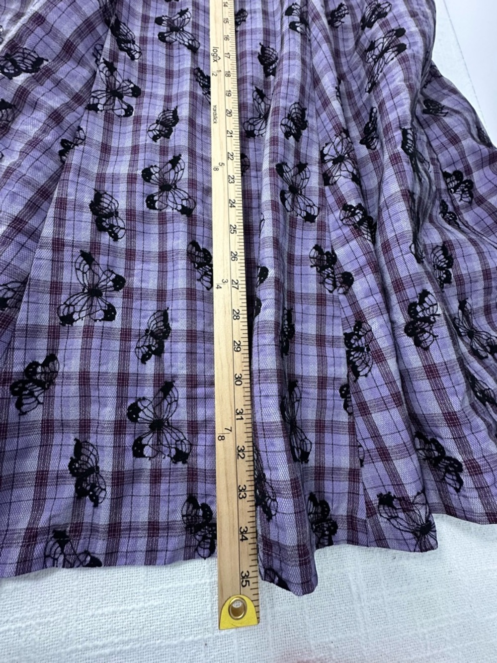 Cotre Midi Dress Sz L Butterfly Bustier Grunge Plaid Dark Cottagecore Dark Fairy - Picture 12 of 16